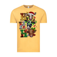 Vintage Mustard Christmas ho ho ho cow Vintage Tee - BarkalooDesign