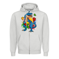 Dove Grey autism trex Zipper Hoodie - Zillion Design Studio