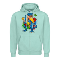 Seafoam autism trex Zipper Hoodie - Zillion Design Studio
