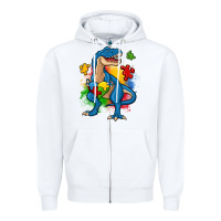 White autism trex Zipper Hoodie - Zillion Design Studio
