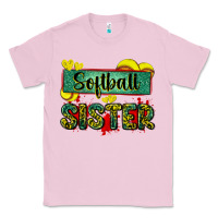Bubblegum Pink softball sister with leopard Classic Tee - Zillion Design Studio