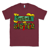 Burgundy softball sister with leopard Classic Tee - Zillion Design Studio