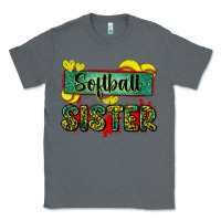Charcoal Heather softball sister with leopard Classic Tee - Zillion Design Studio