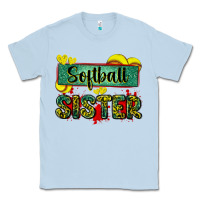 Dusty Blue softball sister with leopard Classic Tee - Zillion Design Studio