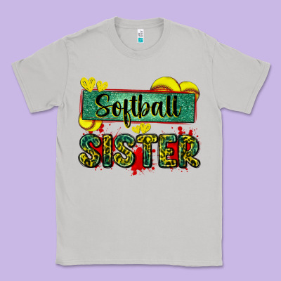 Softball Sister With Leopard Classic Tee Designed By Zillion Design Studio