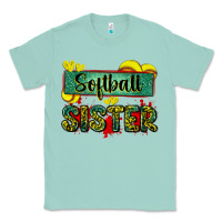 Seafoam softball sister with leopard Classic Tee - Zillion Design Studio