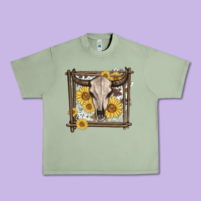 Urban Heavy Tee western bull skull