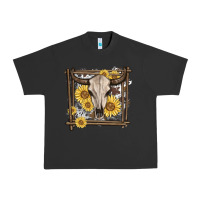 Pigment Black western bull skull Urban Heavy Tee - MaliasSmallBusiness