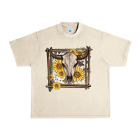 Sandshell western bull skull Urban Heavy Tee - MaliasSmallBusiness