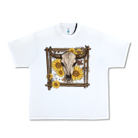 White western bull skull Urban Heavy Tee - MaliasSmallBusiness