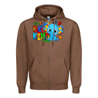Chestnut be kind autism elephant Zipper Hoodie - Zillion Design Studio