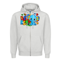 Dove Grey be kind autism elephant Zipper Hoodie - Zillion Design Studio