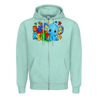 Seafoam be kind autism elephant Zipper Hoodie - Zillion Design Studio