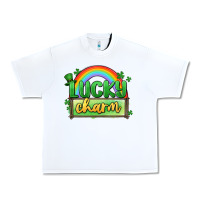White lucky charm Urban Heavy Tee - MaliasSmallBusiness