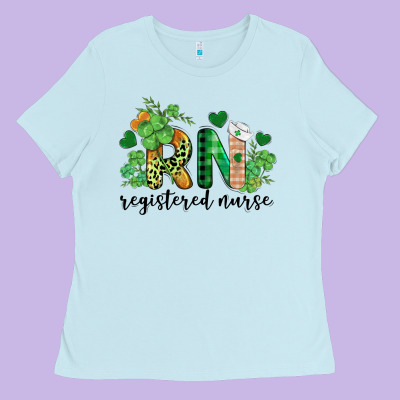 St. Patricks Day Registered Nurse Rn Ladies Tee Designed By Barkaloodesign