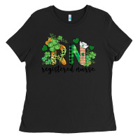 Black st. patricks day registered nurse rn Ladies Tee - BarkalooDesign
