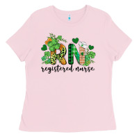 Bubblegum Pink st. patricks day registered nurse rn Ladies Tee - BarkalooDesign