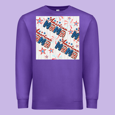 American Mama Seamless Pattern Premium Sweatshirt Designed By Bundleandbundleshop