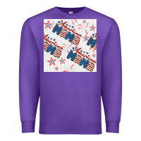 Purple american mama seamless pattern Premium Sweatshirt - BundleAndBundleShop