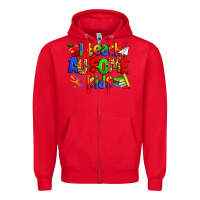 Red i teach ausome kids autism teacher Zipper Hoodie - Zillion Design Studio