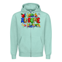 Seafoam i teach ausome kids autism teacher Zipper Hoodie - Zillion Design Studio
