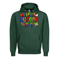 Sports Green i teach ausome kids autism teacher Zipper Hoodie - Zillion Design Studio