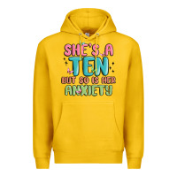 Lemon she's a ten but so is her anxiety Premium Hoodie - MaliasSmallBusiness
