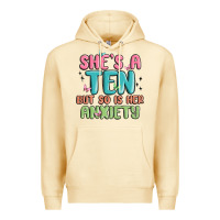 Pina Colada she's a ten but so is her anxiety Premium Hoodie - MaliasSmallBusiness
