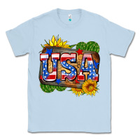 Dusty Blue usa Classic Tee - Zillion Design Studio