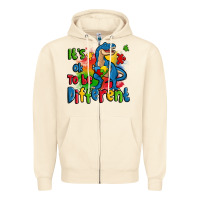 Sandshell it's ok to be different autism trex Zipper Hoodie - Zillion Design Studio