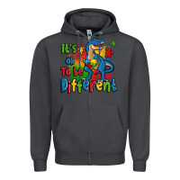 Smoke it's ok to be different autism trex Zipper Hoodie - Zillion Design Studio