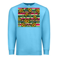 Ocean Blue sunflower cactus Premium Sweatshirt - JahusDesignShop