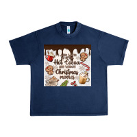 Navy i just want to drink hot cocoa Urban Heavy Tee - MaliasSmallBusiness
