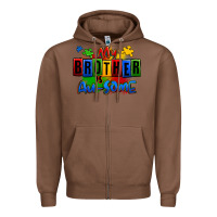 Chestnut my brother is ausome autism Zipper Hoodie - Zillion Design Studio