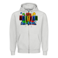 Dove Grey my brother is ausome autism Zipper Hoodie - Zillion Design Studio