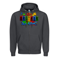 Smoke my brother is ausome autism Zipper Hoodie - Zillion Design Studio