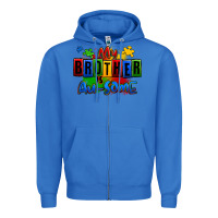 True Royal my brother is ausome autism Zipper Hoodie - Zillion Design Studio