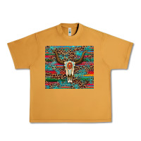 Peanut Butter western serape leopard bull skull turquoise Urban Heavy Tee - Artiststas