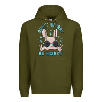 Army Green don't worry be hoppy Premium Hoodie - MaliasSmallBusiness