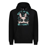 Black don't worry be hoppy Premium Hoodie - MaliasSmallBusiness