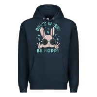 Navy don't worry be hoppy Premium Hoodie - MaliasSmallBusiness
