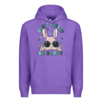 Purple don't worry be hoppy Premium Hoodie - MaliasSmallBusiness