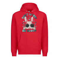 Red don't worry be hoppy Premium Hoodie - MaliasSmallBusiness