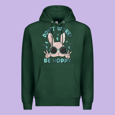 Don't Worry Be Hoppy Premium Hoodie Designed By Maliassmallbusiness