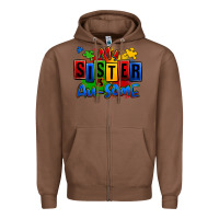 Chestnut my sister is ausome autism Zipper Hoodie - Zillion Design Studio