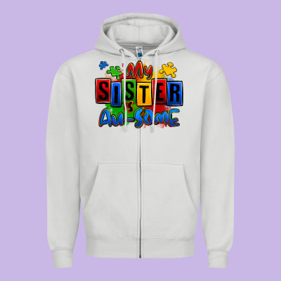 My Sister Is Ausome Autism Zipper Hoodie Designed By Zillion Design Studio