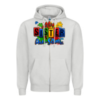 Dove Grey my sister is ausome autism Zipper Hoodie - Zillion Design Studio