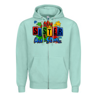 Seafoam my sister is ausome autism Zipper Hoodie - Zillion Design Studio