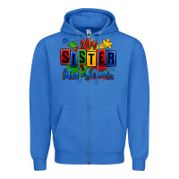 True Royal my sister is ausome autism Zipper Hoodie - Zillion Design Studio