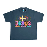 Midnight Navy jesus the way the truth the life Urban Heavy Tee - MaliasSmallBusiness